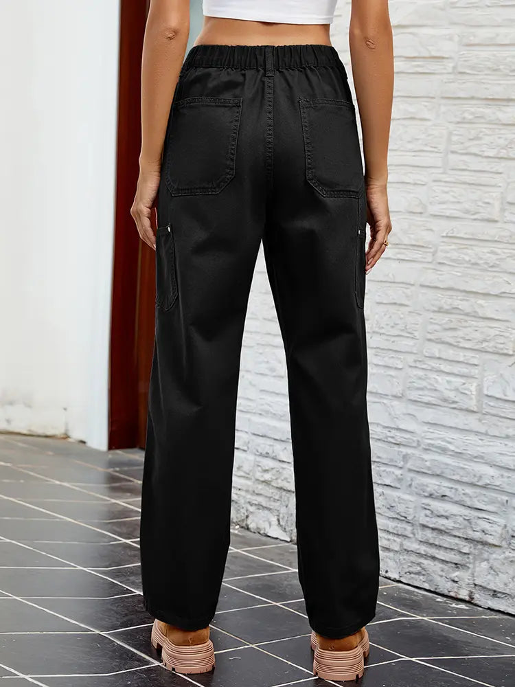 Pantaloni cargo in denim lavato slim fit