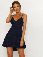 Miniabito avec cinturino en pizzo européen et américain