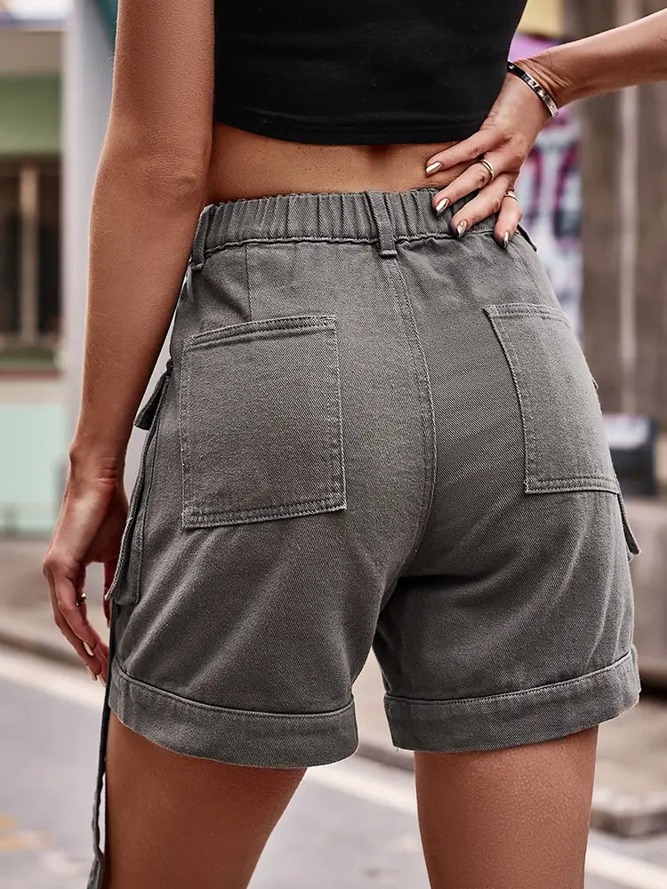 Shorts Cargo in Denim Stile Americano