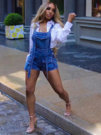 Salopette in denim da donna con tasche