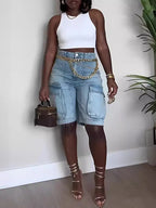 Pantaloni in denim utilitari strappati