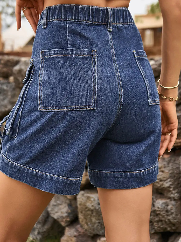 Shorts Cargo in Denim Stile Americano