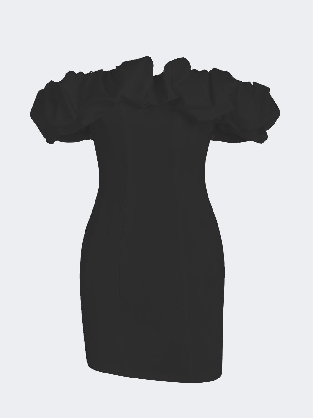 Trägerloses Satin-Minikleid mit Rüschen