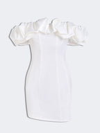 Trägerloses Satin-Minikleid mit Rüschen